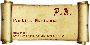 Pantits Marianna névjegykártya